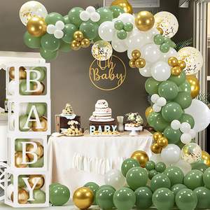 Kit de 152 ballons en arc vert à paillettes or blanc pour fête prénatale, fournitures d'anniversaire, jungle safari, <span class=keywords><strong>dinosaure</strong></span>, nouveauté - Product Image 3