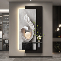 Relief Art Grès Décoration Maison Peintures Hydroponique Plantes d'Intérieur Peinture LED Salon Couloir Fond Peinture Murale