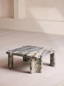 Современный дизайн минималистский мраморный журнальный столик и боковой столик: креативный легкий роскошный стиль, настраиваемый размер - Product Image 2