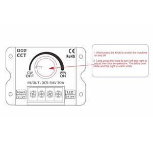 HELAN Interruttore Dimmer LED a 1 Canale DC24V con Telecomando, Carico Massimo 720W, Portata 30M per Illuminazione Casa, Bar e KTV - Product Image 2