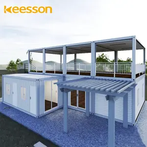 Keesson Monteren Vastgoed Prefab Huizen 4 Slaapkamers Luxe Container Hut Outdoor Pre Fab Building