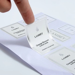 Lambey Orange Blossom Scented Candle <b>Label</b> Acrylic Transparent Rectangular <b>Waterproof</b> Cosmetic Packaging <b>Label</b> - Product Image 1