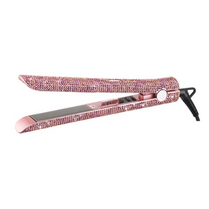 Plancha de pelo con diamantes de imitación, plancha plana con control de temperatura personalizado - Product Image 2