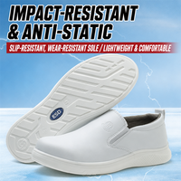 Chaussures de sécurité antidérapantes, résistantes aux chocs, avec embout en plastique, pour station-service et usine d'électronique