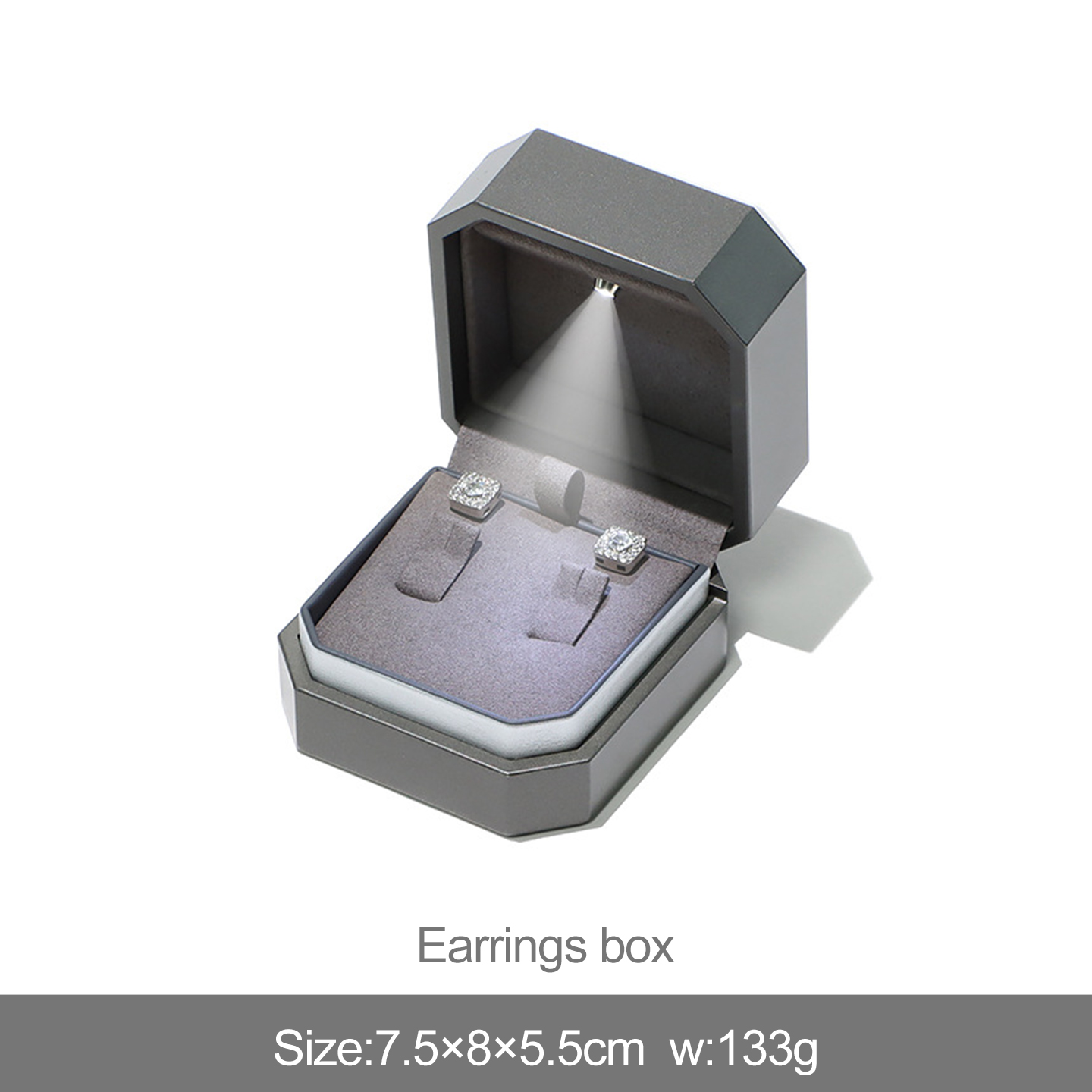 gray earring box