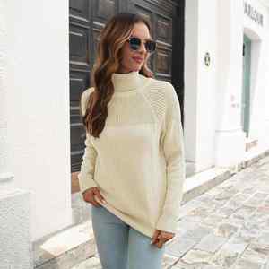 Femmes décontracté acrylique Floral Jacquard Anti-rides pull automne hiver ample à manches longues tricoté pull avant Logo - Product Image 2