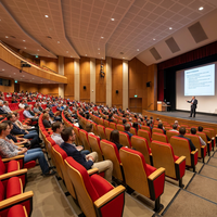 Sièges d'auditorium modernes et économiques avec assise en MDF mélaminé, interaxe de 570 mm, pour salles scolaires et gymnases (vente en gros)