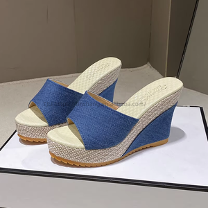 Women Wedge Fish Mouth Sandals Lady Plus Size Summer Slippers Heightening Thick Bottom <b>Shoes</b> - Product Image 5