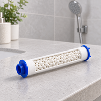 Cartouche filtrante pour douche 115 mm x 24 mm en coton PP et billes de sulfit de calcium pour boîtier de filtre de douche