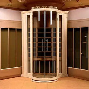 1-2 Person Traditional Dry Sauna Room Outdoor For Sale Solid Wooden Steam And Infrared Shower Sauna Combo Sauna Box