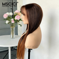 Peluca de Cabello Humano Virgen Brasileño Liso Marrón con Encaje Transparente HD 13x4, Pre-Desplumada, Venta al por Mayor de Fábrica, Peluca 100% Cabello Humano