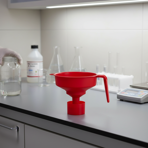Imbuto di plastica grande Ø5 cm con ampia apertura per uso di laboratorio e conserve - Product Image 3