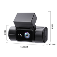 Mini caméra embarquée 3,18 pouces 2 canaux 4K+2K double objectif WIFI avec capteur G, enregistrement en boucle, GPS et enregistrement en time-lapse DVR
