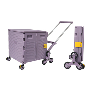 Bán buôn nhôm xử lý mua sắm Xe đẩy giỏ hàng 85L <span class=keywords><strong>100kg</strong></span> nhựa gấp leo cầu thang bánh xe mua sắm Xe đẩy giỏ hàng - Product Image 1