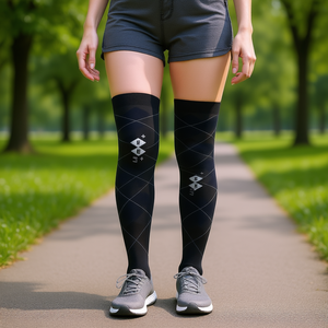 Chaussettes hautes de compression Standpoint pour femmes, classe 1, imprimé géométrique, usage quotidien - Product Image 2