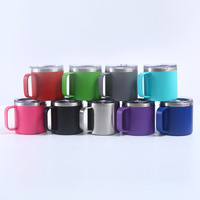 Tasse à café isolée vierge personnalisée tasse à vide tasse à lait de voyage à double paroi gobelet à vin en acier inoxydable de 12oz avec poignée