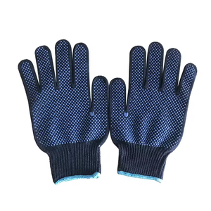 Guantes DE TRABAJO punteados para la industria Guantes de puntos azules de PVC Guantes de mano punteados de PVC antideslizantes de doble cara - Product Image 5