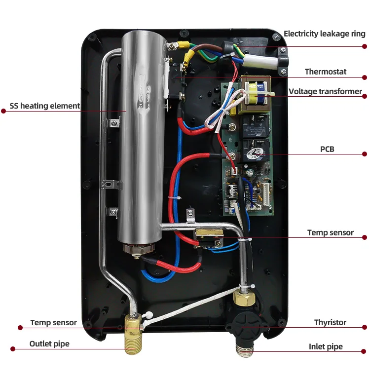 8KW 220V Europe Market Portable Instant Electric Tankless Water Heater