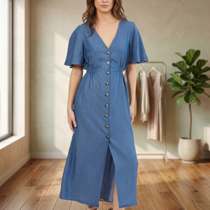 Women's Floor-Length Solid Woven Casual <b>Dresses</b> - Product Image 2
