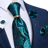 Dasi Sutra Jacquard Paisley Merah Biru Hijau Zaitun Kasual Solid Baru untuk Pria, Bros Pin, Cincin Dasi, Aksesoris Pesta Pernikahan