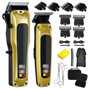 Hair Clipper Electric <b>Trimmer</b> With Digital Display Rechargeable Washable For Salon Use Stainless Steel Blade IPX4 Waterproof - Product Image 1