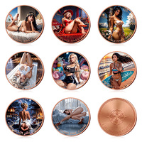 Pièces de monnaie en cuivre personnalisées en gros, collection de 1 oz, femmes sexy, en cuivre fin .999, rondes de 40 mm, à acheter