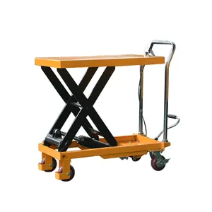 Low Price Folded Double Scissor Hydraulic Lift Table Mobile Hand Lifting Platform