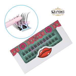 <span class=keywords><strong>Pestañas</strong></span> Postizas en Racimo Individuales sin <span class=keywords><strong>Pegamento</strong></span>, Forma YY, Hechas a Mano, PBT Pre-Encoladas, Empaque Personalizado - Product Image 5