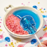 Permen Lolipop 3 in 1 Rasa Blueberry, Permen Stroberi Celup, dan Permen Gel Asam Rasa Halloween