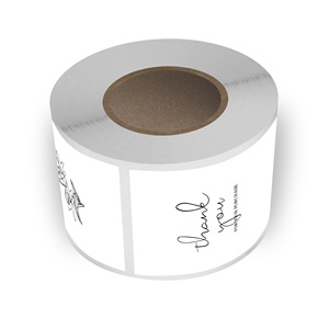 Etiqueta Adhesiva Transparente Cuadrada para Decoración de Regalos, Sellado de Cajas de Avión, Rollo de Etiquetas de Agradecimiento, Impresión Offset - Product Image 2