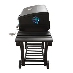 Outdoor Yard Camping Picnic <strong>Charcoal</strong> <strong>Grill</strong> with Single Side Shelf, <strong>Large</strong> Smoker Iron Barbecue BBQ <strong>Grill</strong> with Warming Rack - Product Image 2