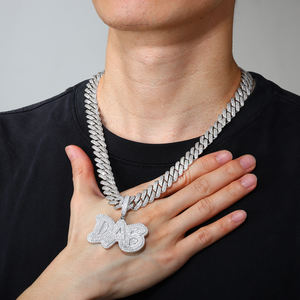 Moissanite Hip Hop geste <span class=keywords><strong>argot</strong></span> DAB lettre pendentif haute qualité fait à la main en argent Sterling 925 Lab Mossanite diamant bijoux pour hommes - Product Image 5