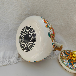 جديد إبريق قهوة من المينا طراز 2.5 لتر إبريق شاي زجاجة حليب ماء بارد طباخ غاز حثي صفير - Product Image 6