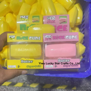 ของเล่นบีบคลายเครียดดีไซน์ใหม่ แป้งบีบเนื้อนุ่ม รูปแท่งเนย สีชมพูเหลือง ของเล่นบีบเนย Needoh - Product Image 2