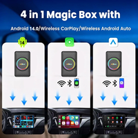 Caja Inalámbrica CarPlay con Sistema Android 14, 2G+16GB, Descarga Cualquier Aplicación, Pantalla Dividida, YouTube/Netflix Integrados, Conexión Plug & Play