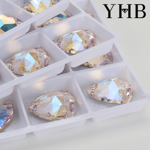 โรงงานมูนไลท์ YHB ขายส่งโดยตรง คริสตัลแก้วทรงสามเหลี่ยมขนาด 12 มม. 16 มม. 22 มม. คุณภาพสูง มีมากกว่า 30 สี สำหรับเย็บติด - Product Image 5