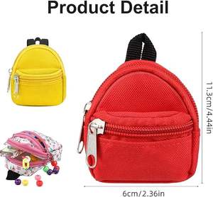 Ransel boneka hadiah promosi ransel ritsleting boneka Mini aksesori rumah boneka lucu untuk persediaan harian boneka mewah - Product Image 3