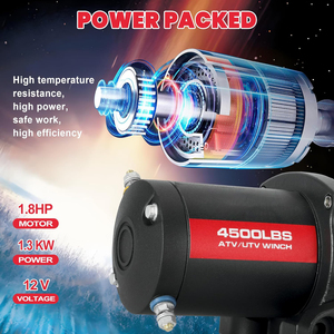 Winche Eléctrico Todoterreno de 4500 Libras para ATV/UTV, 12V, <span class=keywords><strong>con</strong></span> Cuerda Sintética de 1/4"*50' - Product Image 3