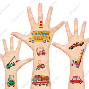 Coche de carreras <span class=keywords><strong>globo</strong></span> de aire caliente serie de fiesta dibujos animados impermeable <span class=keywords><strong>tatuaje</strong></span> temporal pegatinas para cara de niño cuerpo brazos pierna - Product Image 1