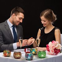 Glas kerzenhalter für Tee licht Romantisch gebeiztes Mosaik Tee licht Kerzenhalter Aroma therapie Kerze für Valentinstag Weihnachten
