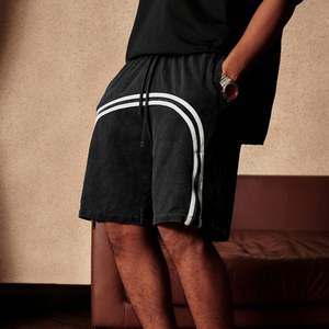 OEM Street Hip Hop Sports Washed Batik <b>Zipper</b> <b>Men's</b> <b>Shorts</b> Casual Drawstring Elastic Waist <b>Shorts</b> for <b>Men</b> - Product Image 3