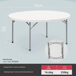 Grande <span class=keywords><strong>table</strong></span> pliante d'extérieur en plastique, design minimaliste moderne, utilisation en hôtel et restaurant, modèle 8888, vente directe d'usine, Chine - Product Image 6