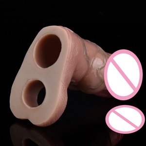 Funda realista para pene SXXY, anillo para pene, funda reutilizable, condón hueco, dildo, extensor de pene para hombres, juguetes sexuales - Product Image 5