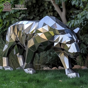 Estatua <span class=keywords><strong>de</strong></span> <span class=keywords><strong>Tigre</strong></span> <span class=keywords><strong>de</strong></span> Acero Inoxidable TREVI |   Escultura <span class=keywords><strong>de</strong></span> <span class=keywords><strong>Tigre</strong></span> Geométrica con Acabado <span class=keywords><strong>de</strong></span> Espejo para Decoración <span class=keywords><strong>de</strong></span> Jardín y Parque al Aire Libre - Product Image 3