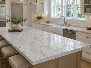 Andromeda <b>White</b> Granite Prefab Vanity Top Granite Countertop Natural Stone Vanity Top Work Surface Cut-to-Size - Product Image 2