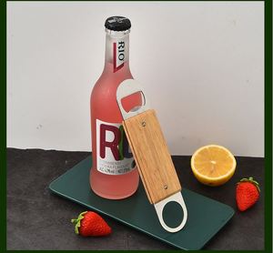 Ouvre-bouteille plat écologique en bois pour bouteilles de bière, de boissons et de conserves, avec logo gratuit - Product Image 3