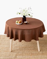 Nappe ronde en lin vert sauge YILUN, nappes rondes pour mariage, nappe ronde de 120 cm pour mariage, sur mesure