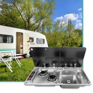 Fregadero <span class=keywords><strong>JDA</strong></span> de Acero Inoxidable 304 de Alta Calidad con Estufa de Gas de Dos Quemadores para Autocaravanas, Caravanas, Barcos y Yates - Product Image 4