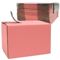 Logo personnalisé ondulé Mailer boîtes d'emballage Carton rose Premium fin ondulé auto-adhésif boîte à fermeture éclair Carton