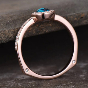 Anello a Goccia Irregolare Stile Turchese per Donne, Elegante Gioiello da Dito alla Moda - Product Image 5